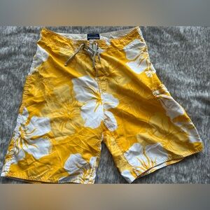 Abercrombie & Fitch vintage Yellow Floral Swim Shorts (unlined)